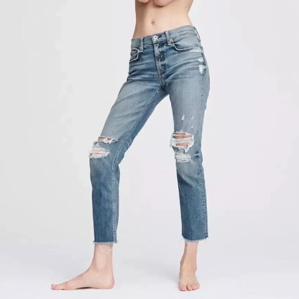 Rag & Bone New York Dre Low-Rise Ankle Slim Boyfriend Jeans – Size W 26